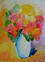 Painting of Flowers Watercolor - Artist Joan Winter